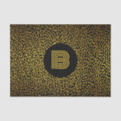 Modern monogram gouden stippen zwart tissuepapier (Voorkant)