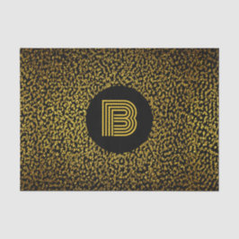 Modern monogram gouden stippen zwart tissuepapier