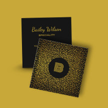 Modern monogram gouden stippen zwart