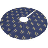 Modern monogram goudmarineblauw initiaal kerstboom rok (Gekanteld)