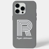 Modern Monogram Gray Case-Mate iPhone Case (Achterkant)