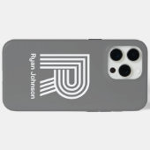 Modern Monogram Gray Case-Mate iPhone Case (Achterkant (horizontaal))