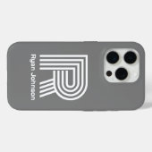 Modern Monogram Gray Case-Mate iPhone Case (Achterkant (horizontaal))