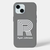 Modern Monogram Gray Case-Mate iPhone Case (Achterkant)