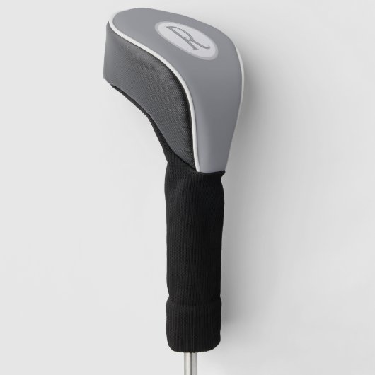 Modern Monogram Gray Golfheadcover (Schuin)