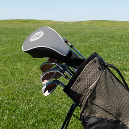 Modern Monogram Gray Golfheadcover (Insitu)