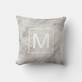 Modern Monogram Gray Marble Kussen