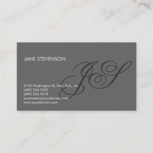 Modern Monogram Gray Professional Visitekaartje