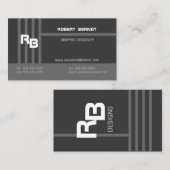 Modern Monogram Gray Visitekaartje (Voorkant / Achterkant)