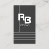 Modern Monogram Gray Visitekaartje (Achterkant)
