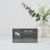 Modern Monogram Gray Visitekaartje (Staand voorkant)