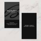 Modern Monogram Gray Visitekaartje (Voorkant / Achterkant)