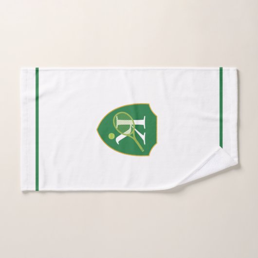 Modern Monogram Green Crest Tennis Handdoek (Handdoek)