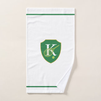 Modern Monogram Green Crest Tennis Handdoek