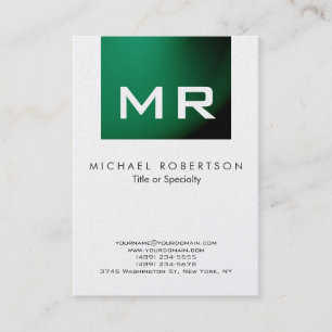 Modern Monogram Green Visitekaartje