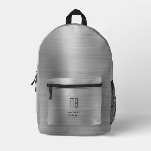 Modern Monogram Grijs Bedrukte Rugzak
