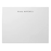 Modern Monogram Grijs Briefpapier Eenvoudig Notitieblok (Voorkant)