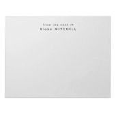 Modern Monogram Grijs Briefpapier Eenvoudig Notitieblok (Voorkant)
