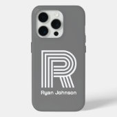 Modern Monogram Grijs Case-Mate iPhone Case (Achterkant)
