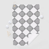 Modern Monogram Grijs en Wit Magnetisch Douane Golfhanddoek (Insitu)