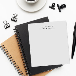 Modern Monogram Grijs From The Desk of Briefpapier Notitieblok