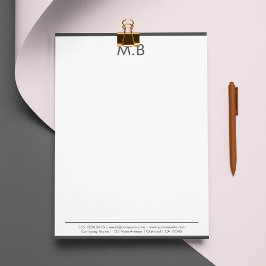 Modern Monogram Grijs Grensbedrijf Mail Briefhoofd