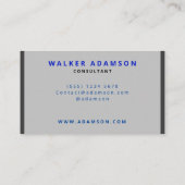 Modern (Monogram) Grijs & Mat Zwart Visitekaartje (Achterkant)