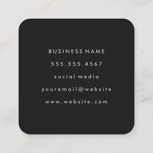 Modern Monogram grijs met boogtekst Vierkante Visitekaartje (Achterkant)