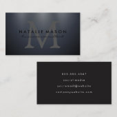 Modern Monogram Grijs | Verlichting Visitekaartje (Voorkant / Achterkant)