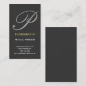 Modern Monogram grijs Visitekaartje (Voorkant / Achterkant)