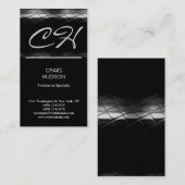 Modern Monogram Grijs Visitekaartje (Voorkant / Achterkant)