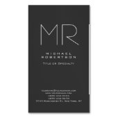 Modern Monogram Grijs Wit Minimalist Magnetisch Visitekaartje (Voorkant Verticaal)