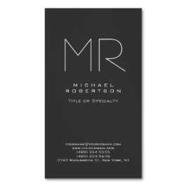 Modern Monogram Grijs Wit Minimalist Magnetisch Visitekaartje