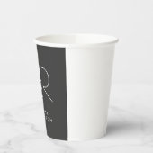 Modern Monogram Grijs Wit Minimalist Papieren Bekers (Links)
