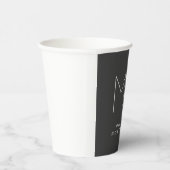 Modern Monogram Grijs Wit Minimalist Papieren Bekers (Rechts)