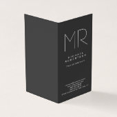 Modern Monogram Grijs Wit Minimalist Visitekaartje (Buitenkant)