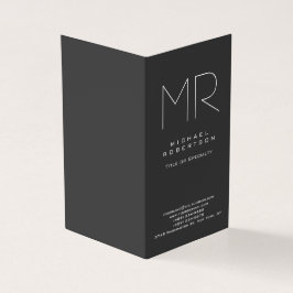 Modern Monogram Grijs Wit Minimalist Visitekaartje
