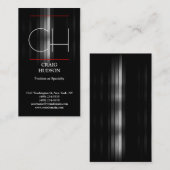 Modern Monogram Grijze Visitekaartje (Voorkant / Achterkant)