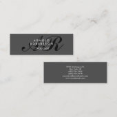 Modern Monogram Grijze Visitekaartje (Voorkant / Achterkant)