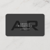 Modern Monogram Grijze Visitekaartje (Voorkant)