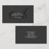 Modern Monogram Grijze Visitekaartje (Voorkant / Achterkant)