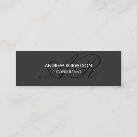 Modern Monogram Grijze Visitekaartje (Voorkant)