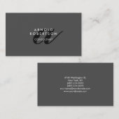 Modern Monogram Grijze Visitekaartje (Voorkant / Achterkant)