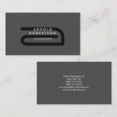Modern Monogram Grijze Visitekaartje (Voorkant / Achterkant)