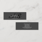 Modern Monogram Grijze Visitekaartje (Voorkant / Achterkant)