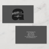 Modern Monogram Grijze Visitekaartje (Voorkant / Achterkant)