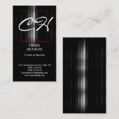 Modern Monogram Grijze Visitekaartje (Voorkant / Achterkant)