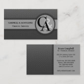 Modern Monogram grijze Visitekaartjes (Voorkant / Achterkant)