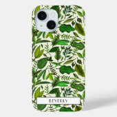 Modern Monogram Groen Botanisch Case-Mate iPhone Case (Achterkant)