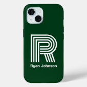 Modern Monogram Groen Case-Mate iPhone Case (Achterkant)